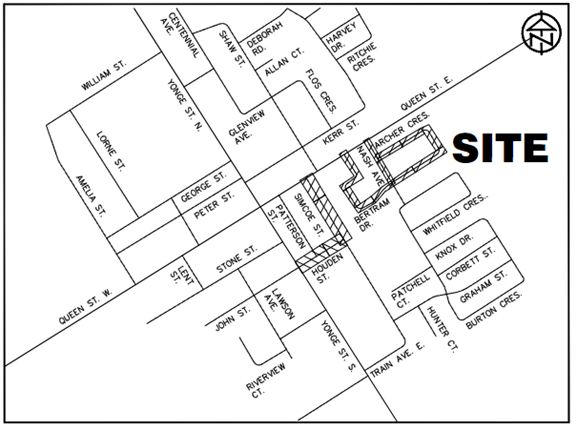 Roadmap of Houden Street and Simcoe Street