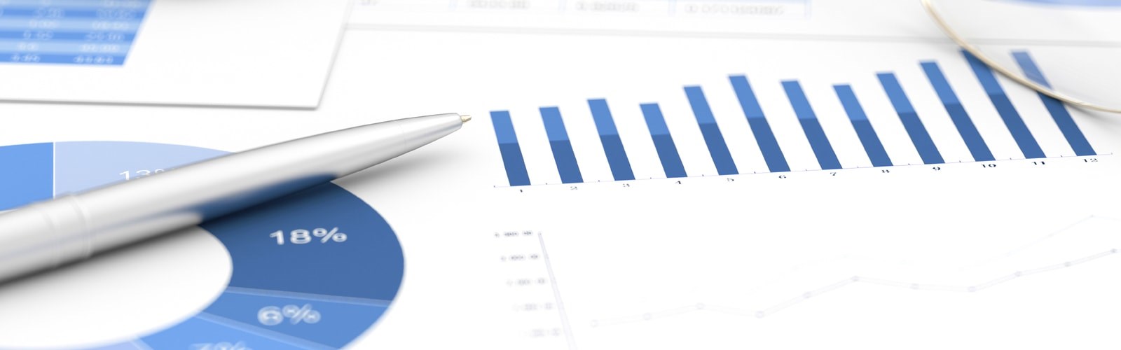 Financial report on table