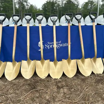 Photo of shovels in the ground